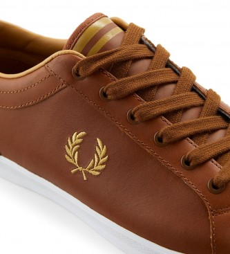 Fred Perry Baseline brown leather trainers
