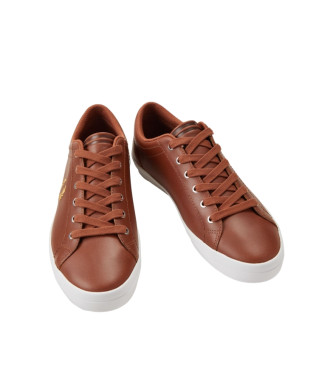 Fred Perry Sneakers i lder Baseline brun