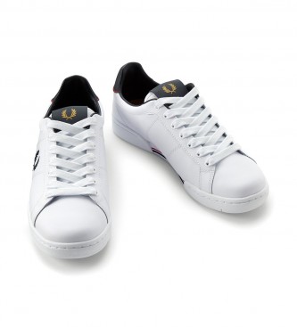 Fred Perry White,navy B722 leather trainers