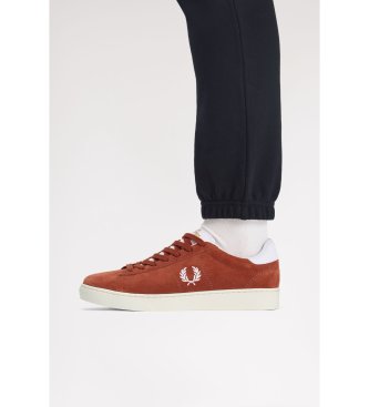Fred Perry Sapatilhas de pele Spencer castanho tijolo