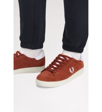 Fred Perry Sapatilhas de pele Spencer castanho tijolo
