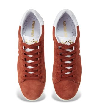 Fred Perry Sapatilhas de pele Spencer castanho tijolo