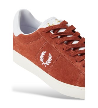 Fred Perry Sapatilhas de pele Spencer castanho tijolo