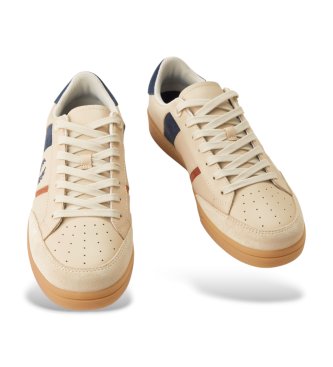 Fred Perry Beige leather and suede sneakers B725