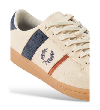 Fred Perry Beige leather and suede sneakers B725