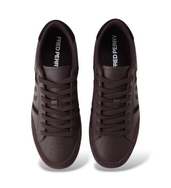Fred Perry Dark brown leather and suede sneakers B725