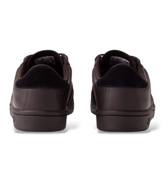 Fred Perry Dark brown leather and suede sneakers B725