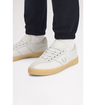Fred Perry Off-white leather and suede sneakers