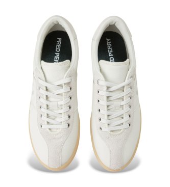Fred Perry Off-white leather and suede sneakers