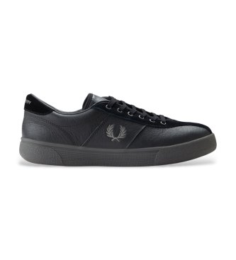 Fred Perry Black leather and suede Tennis sneakers