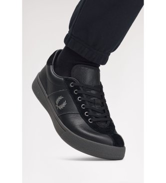 Fred Perry Black leather and suede Tennis sneakers
