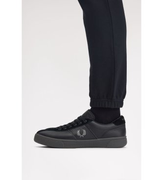 Fred Perry Black leather and suede Tennis sneakers
