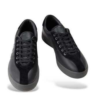 Fred Perry Black leather and suede Tennis sneakers