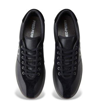 Fred Perry Black leather and suede Tennis sneakers