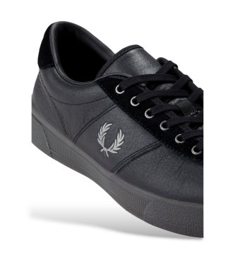 Fred Perry Black leather and suede Tennis sneakers