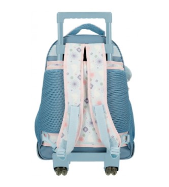 Disney Possuir a mochila azul do seu destino com duas rodas e dois compartimentos -32x45x21cm