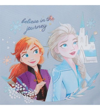Disney Mochila Frozen Believe in the journey dos compartimentos con carro azul