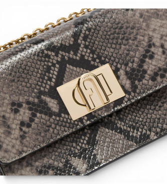 Furla Leren tas 1927 mini slang grijs
