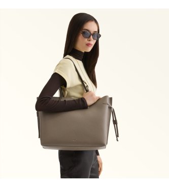 Furla Bolsa de couro Ava grande cinza