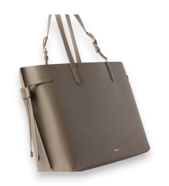Furla Bolsa de couro Ava grande cinza