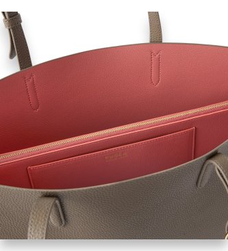 Furla Bolsa de couro Ava grande cinza