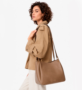 Furla Bolsa de couro Nuvola M Tote castanho
