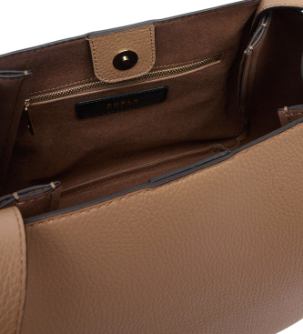 Furla Bolsa de couro Nuvola M Tote castanho