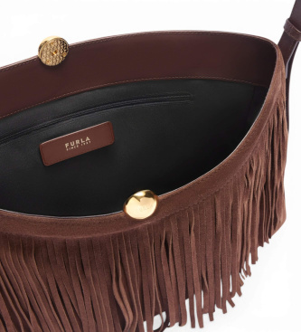 Furla Große braune Sfera Soft Leder Tasche