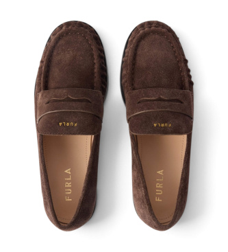 Furla Mocassins de Pele Soft castanho