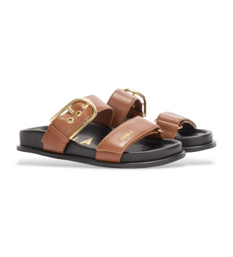 Furla Sandales en cuir Solea marron