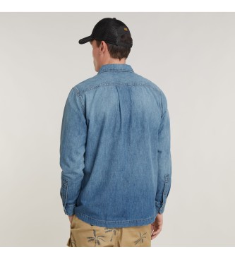 G-Star Overhemd 1-Pocket Regular Denim blauw