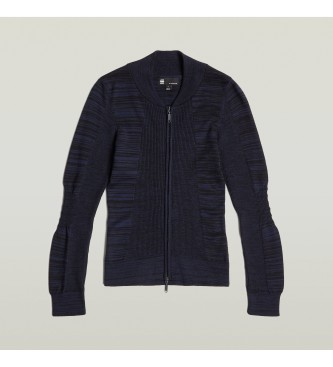 G-Star 3D Biker Knit Slim Full Zip Navy Pullover