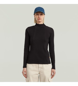 G-Star T-shirt A-Line Slim Rib Mock noir