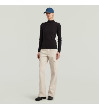G-Star T-shirt A-Line Slim Rib Mock noir