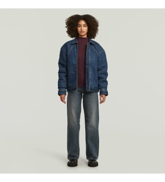 G-Star T-shirt A-Line Slim Rib Mock maroon