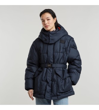 G-Star Modułowy wyściełany płaszcz z kapturem Modular Padded Hooded Coat Navy