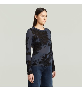 G-Star Slim T-shirt met alloverprint groen