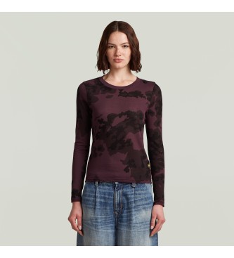 G-Star Slim T-shirt met alloverprint lila