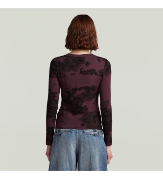 G-Star Slim T-shirt met alloverprint lila