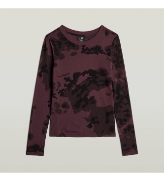 G-Star Slim T-shirt met alloverprint lila