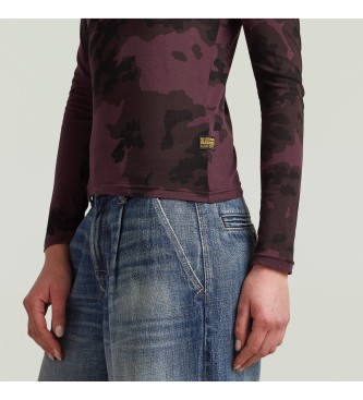 G-Star Slim T-shirt met alloverprint lila