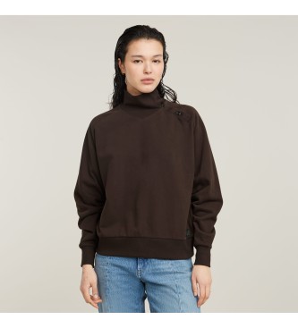 G-Star Asymmetrisk sweater med knapper, brun