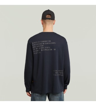 G-Star T-shirt Back Embro Text Loose navy