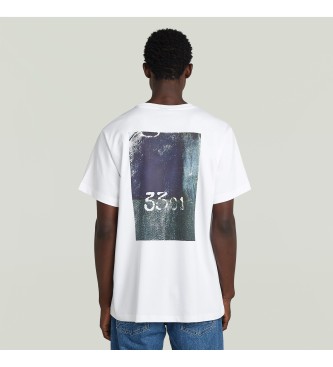 G-Star T-shirt Rcken Fotodruck Lose wei