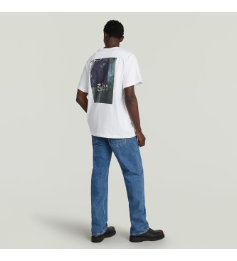 G-Star T-shirt Rcken Fotodruck Lose wei