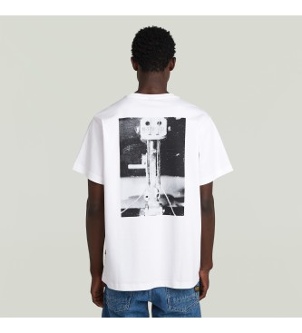 G-Star T-shirt Rcken Fotodruck Lose wei