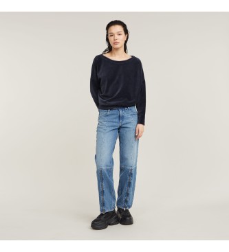 G-Star Batwing velvet navy sweatshirt