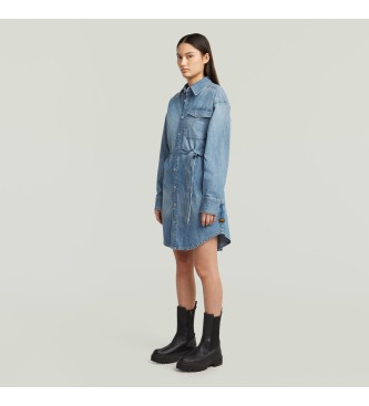 G-Star Hemdblusenkleid mit Grtel blau