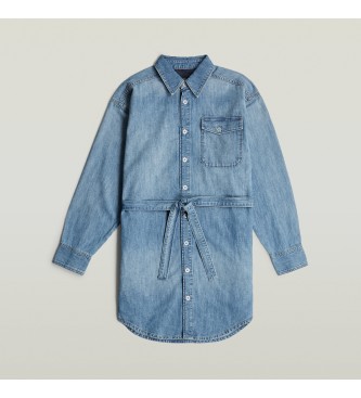 G-Star Hemdblusenkleid mit Grtel blau