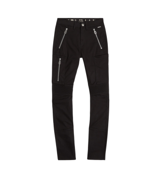 G-Star Spodnie cargo Biker Skinny czarne